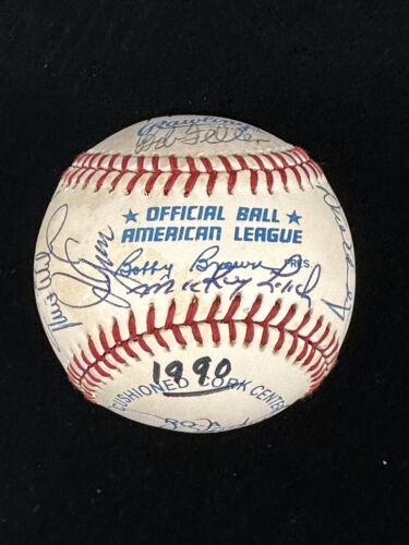 Tigers / Indians HOFers & Stars MULTI SIGNED Baseball 23 sigs w/ hologram