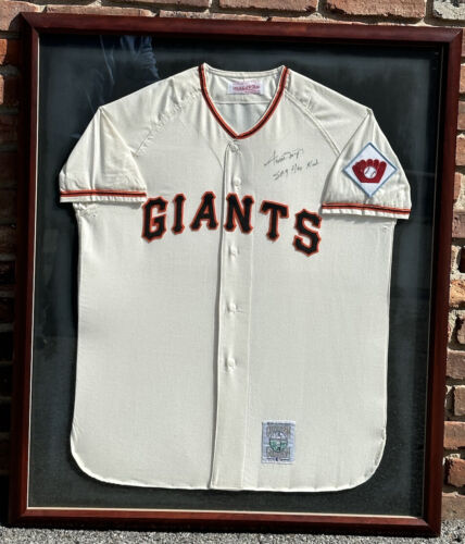 1951 Willie Mays NY Giants SIGNED & FRAMED Mitchell & Ness Baseball Jersey #24