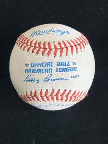 Ewell Blackwell Reds Yankees SIGNED Official AL Bobby Brown Baseball w/ hologram