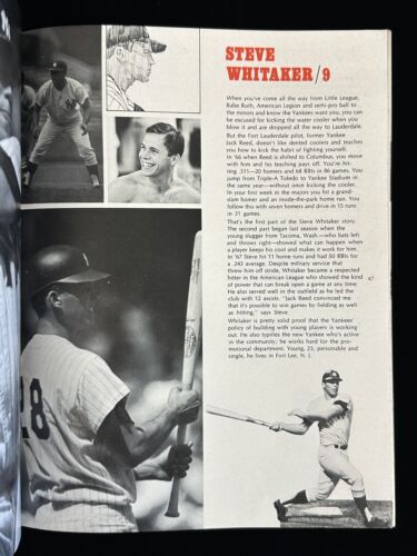 1968 New York Yankees Official Baseball Yearbook Roster of April 4 EX loose page