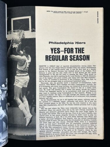 1967 Inside Basketball by SPORT Magazine Lew Alcindor / Wilt Chamberlain - EX