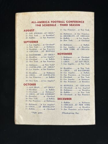 1948 Chicago Rockets AAFC Football Press & Radio Information Book Media Guide