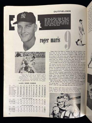 1962 New York Yankees Official Baseball Yearbook VG