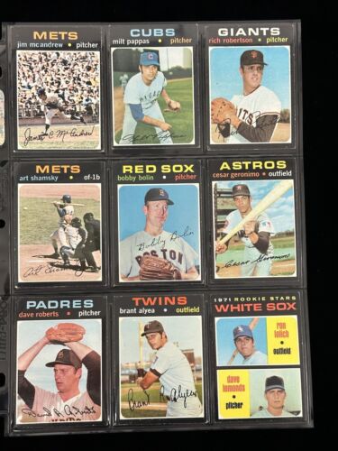 1971 Topps Baseball Partial Starter Set of 183 Diff. Commons Semi-Stars High#’s