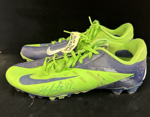 2012 Golden Tate Seattle Seahawks SIGNED Game Used NFL Nike Hyperfuse Cleats