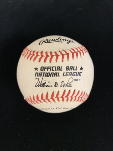 Eddie Mathews Milwaukee Braves SIGNED Official NL W. White Baseball w/ hologram