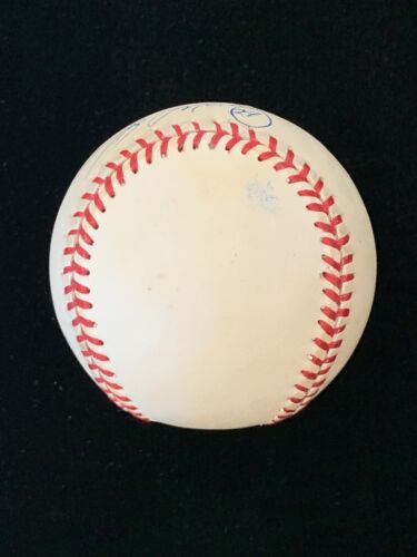 Tino Martinez Yankees VINTAGE SIGNED Official AL Budig Baseball w/ hologram