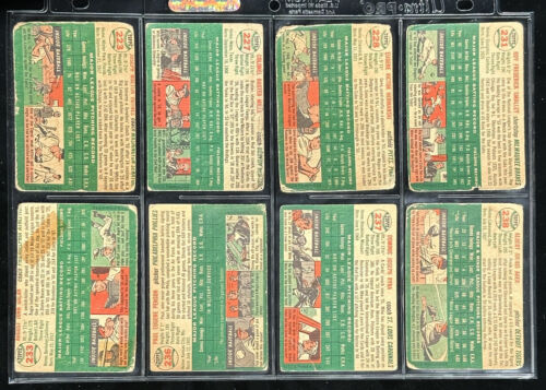 1954 Topps Baseball Starter Set Lot of 75 Different Commons - Low Grade