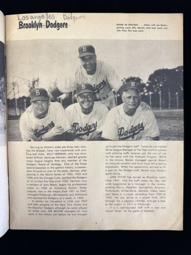 1957 Brooklyn Dodgers Official Baseball Yearbook W/ Koufax Snider Reese - VG