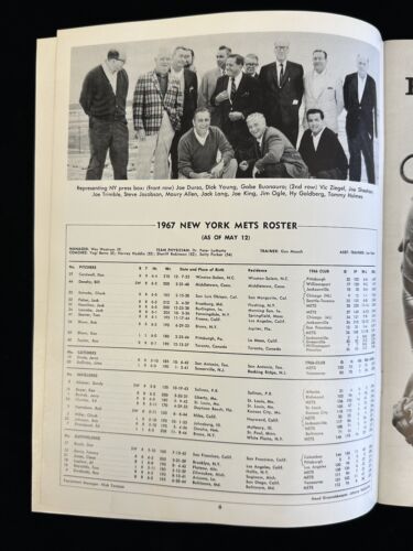 1967 New York Mets Official Yearbook Revised Edition writing on cover