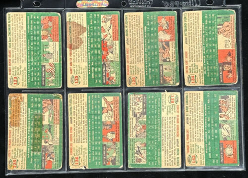 1954 Topps Baseball Starter Set Lot of 75 Different Commons - Low Grade