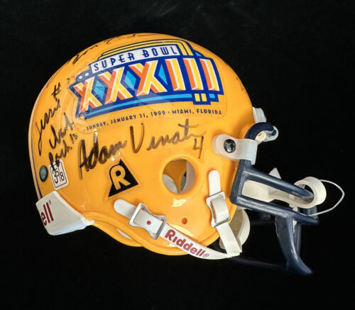 Super Bowl XXXIII MULTI SIGNEDMini Helmet 10 sigs w/ Tony Siragusa Beckett LOA