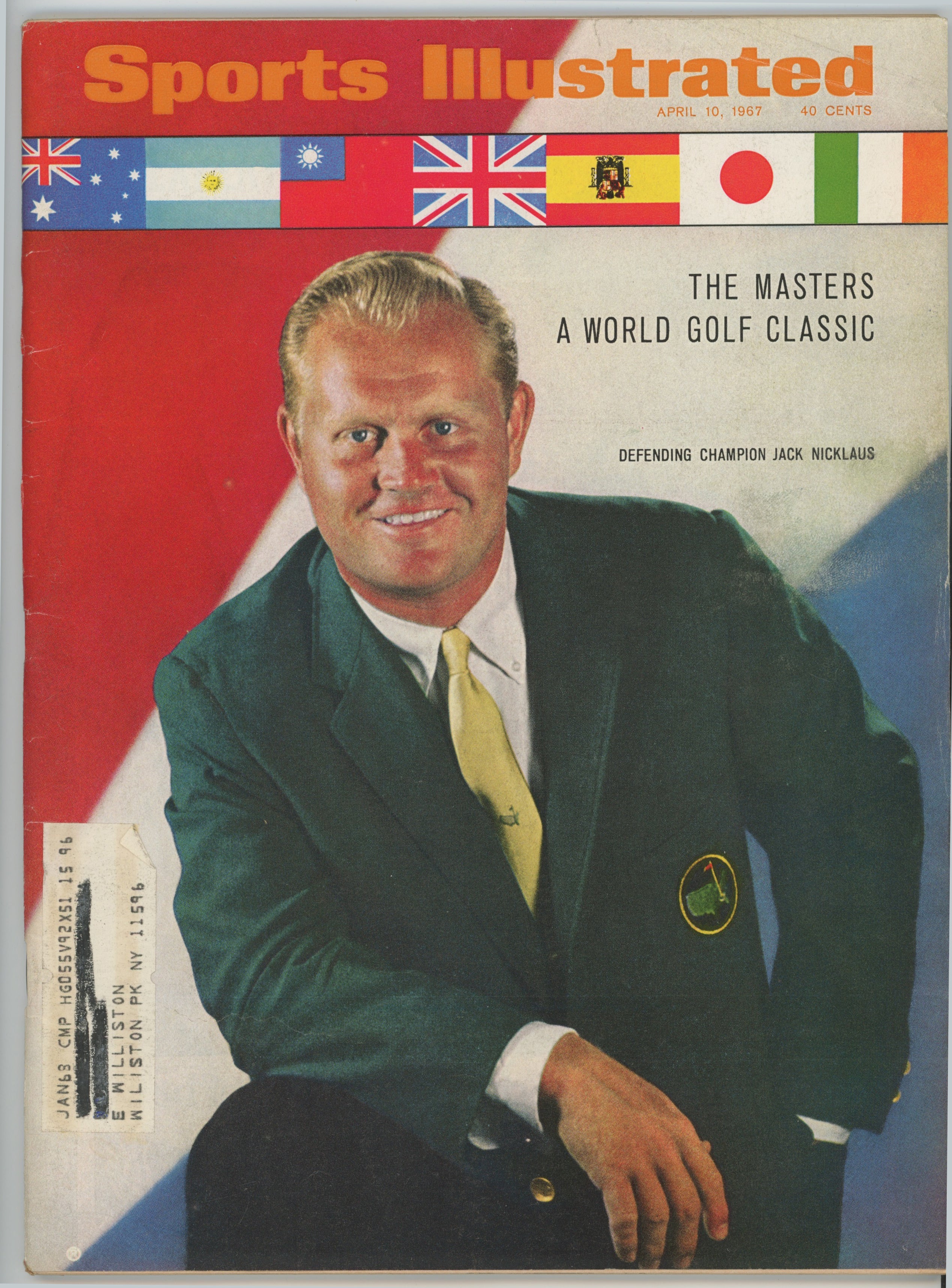 Jack Nicklaus “The Masters A World Golf Classic” 4/10/67 EX ML