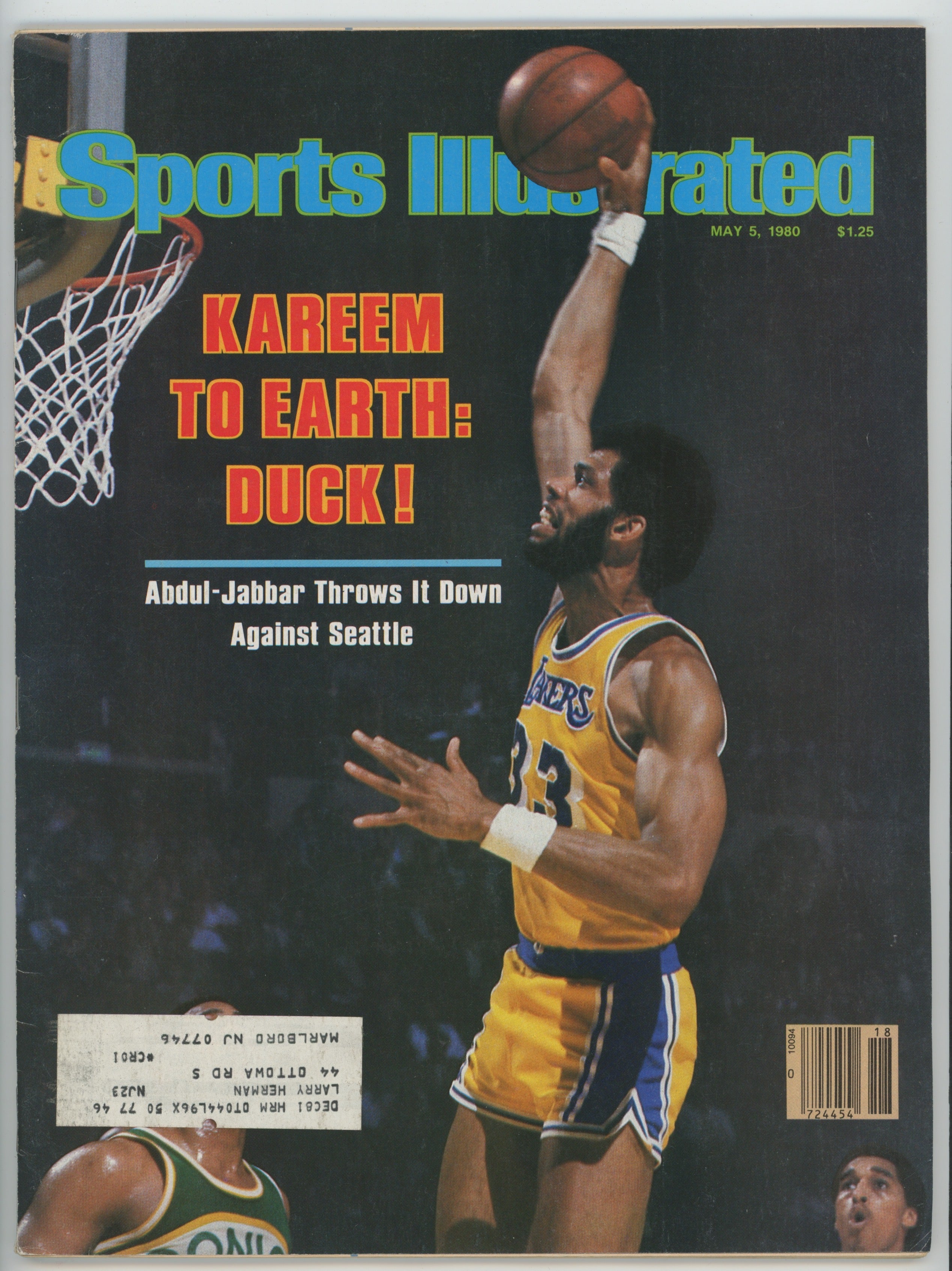 Kareem Abdul-Jabbar “Kareem to Earth, Duck!” 5/5/80 EX ML