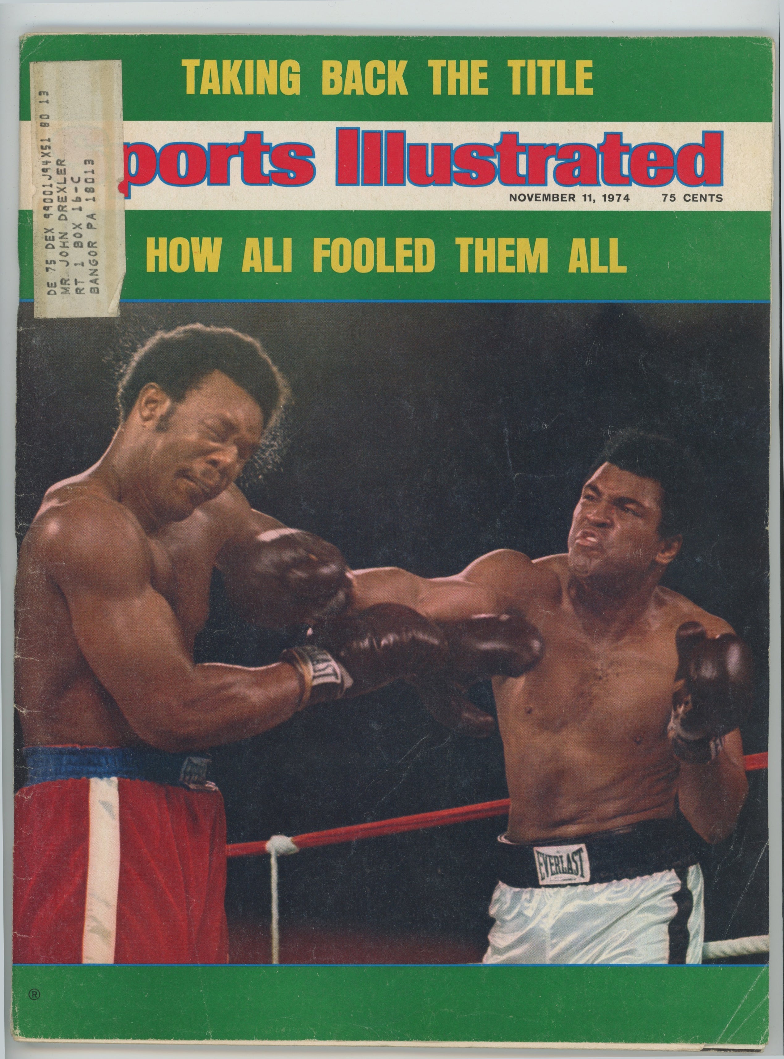 Muhammad Ali “Taking Back The Title” 11/1/74 EX ML