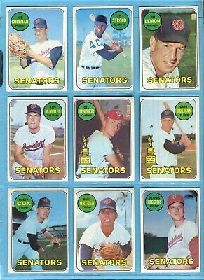 1969 Topps Lot of 28 Different Washington Senators Baseball Cards VG - NM  