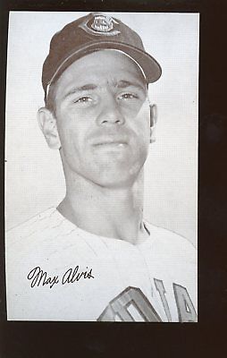 1960's Exhibit Supply Baseball Card Max Alvis Portrait SP EXMT+