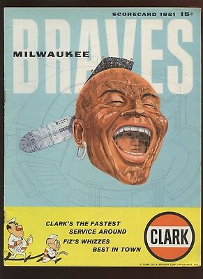 1961 MLB Program St. Louis Cardinals at Milwaukee Braves VGEX+