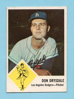 1963 Fleer #41 Don Drysdale Los Angeles Dodgers Baseball Card EX+ ap scf mks