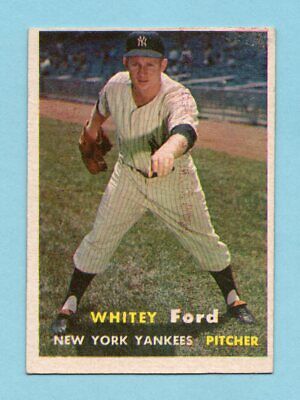 1957 Topps #25 Whitey Ford New York Yankees Baseball Card EX+ o/c