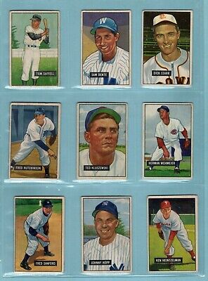 1951 Bowman Starter Set Lot of 110 Different Baseball Cards VG 