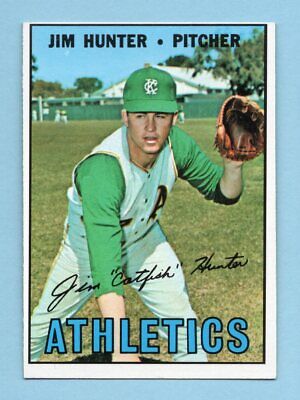 1967 Topps #369 Jim Hunter Kansas City Athletics Baseball Card NM o/c ty wk