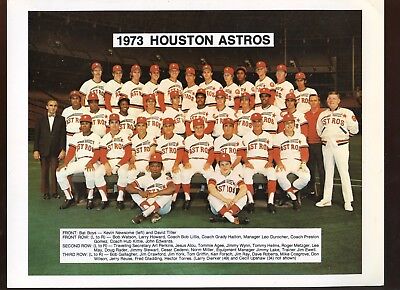 1973 MLB Baseball Houston Astros Team 8 1/2 X 11 Photo