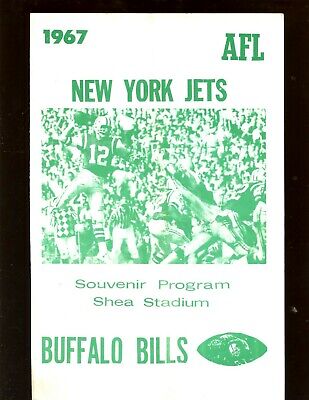 1967 AFL Program Buffalo Bills at New York Jets With Joe Namath Front Cover