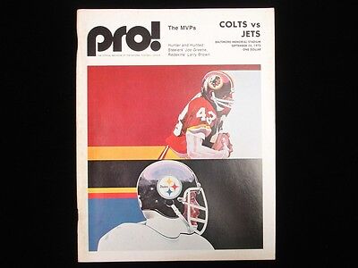 September 23, 1973 New York Jets @ Baltimore Colts Pro! NFL Program