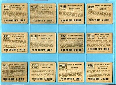 1950 Topps Freedom's War Starter Set Lot of 64 Different White Back Cards LG-EX+