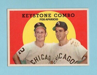 1959 Topps #408 Keystone Combo Fox Aparicio White Sox Baseball Card Ex/Mt vlwk