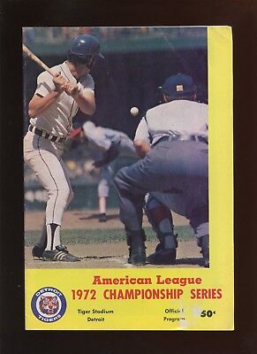 1972 ALCS MLB Baseball Program Oakland A's at Detroit Tigers VG