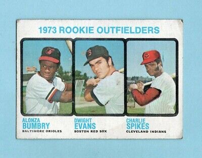 1973 Topps #614 Dwight Evans & others Rookie Baseball Card EX app stains    