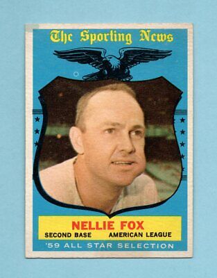 1959 Topps #556 Nellie Fox All-Star High Number Baseball Card Ex+ - Ex/Mt str