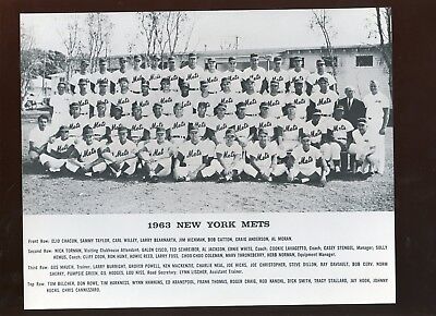 1963 MLB Baseball New York Mets Team 8 X 10 Photo