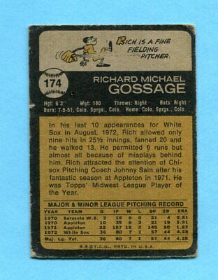 1973 Topps #174 Goose Gossage Chicago White Sox Rookie Baseball Card Vg/Ex   