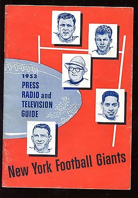 1953 New York Giants NFL Football Press Radio TV Media Guide EX+