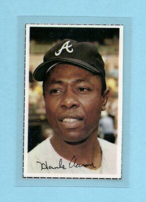 1971 Dell Todays Team Stamp Hank Aaron Atlanta Braves Baseball Card Laminated   