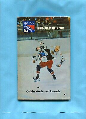 1969-70 New York Rangers Blue Book / Media Guide Bobby Hull & A. Brown on Cover 