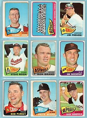 1965 Topps Lot of 70 Different Baseball Cards EM/NM fronts, yet stained backs