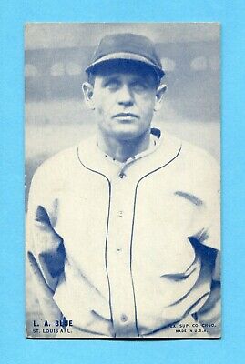 1928 Exhibit L. A. Blue St. Louis Browns Baseball Card Vg/Ex   