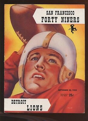 September 28 1952 NFL Program Detroit Lions at San Francisco 49'ers EX+