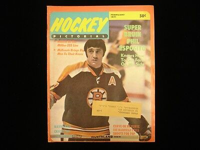 February 1971 Hockey Pictorial Magazine - Phil Esposito Cover