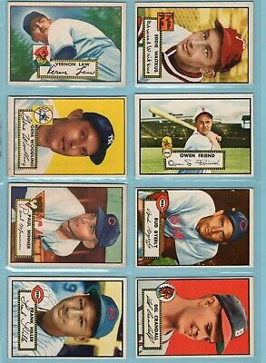 1952 Topps Starter Set Lot of 16 Different Baseball Cards TRIMMED