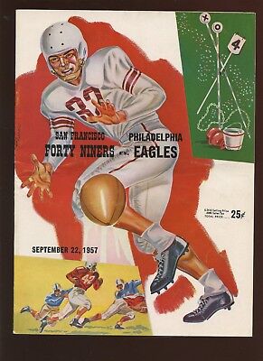 September 22 1957 NFL Program Philadelphia Eagles at Los Angeles Rams VGEX