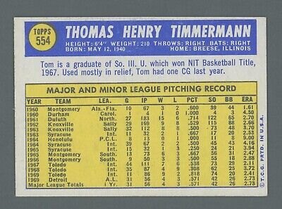 1970 Topps #554 Tom Timmermann Detroit Tigers Baseball Card NM 