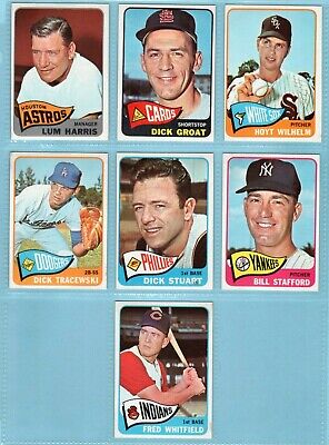 1965 Topps Lot of 70 Different Baseball Cards EM/NM fronts, yet stained backs