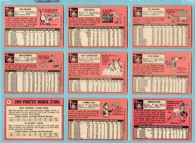 1969 Topps Pittsburgh Pirates Lot of 26 Different Baseball Cards LG - NM  