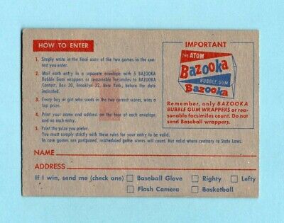 1957 Topps Contest Baseball Card - Saturday, May 4th EX pen mks ft