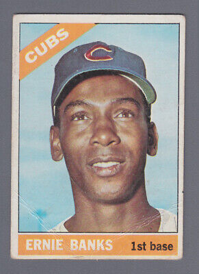 1966 Topps #110 Ernie Banks Chicago Cubs Baseball Card Low Grade 